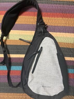 Sherpani Gray and Black Sling Backpack - Compact Everyday Crossbody